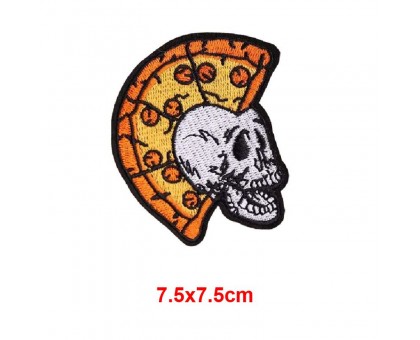 Antsiuvas medžiaginis Pizza Punk; 7.5x7.5cm