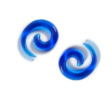 Auskarai spiraliniai tuneliai sraigės Snail Blue, 2vnt; 2mm, 3mm, 4mm, 5mm, 6mm, 8mm