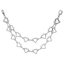 Avalynės pakabukas Chain Double Hearts sidabro spalvos; 25/30cm