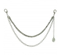 Avalynės pakabukas Chain Crystal Pearl sidabro spalvos; 25/32cm