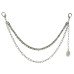 Avalynės pakabukas Chain Crystal Pearl sidabro spalvos; 25/32cm