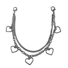 Avalynės pakabukas Chain Mini Hearts sidabro spalvos; 26/28cm