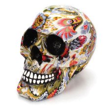 Dekoracija 3D kaukolė Hippie; 18x15.5x11.5cm