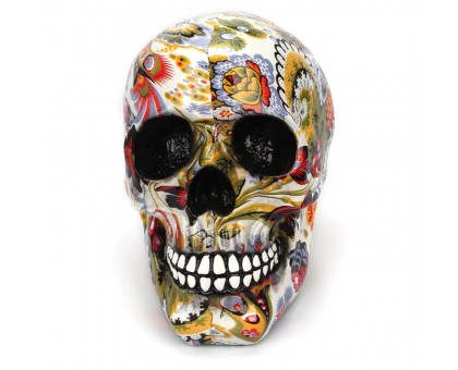 Dekoracija 3D kaukolė Hippie; 18x15.5x11.5cm