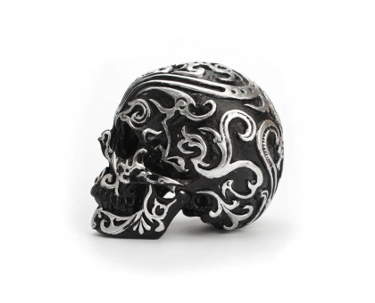 Dekoracija 3D kaukolė Calavera Medium Black; 14x12x10cm