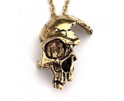 Kaklo papuošalas Oxygene Skull Gold; 32x24mm