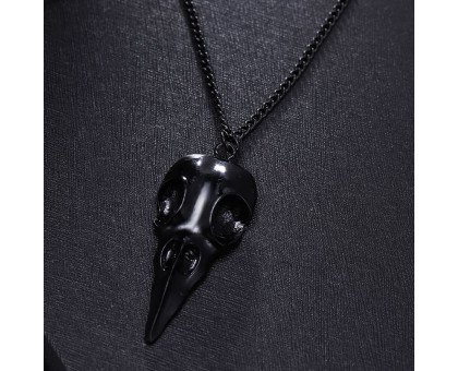 Kaklo papuošalas Animal Skull juodos spalvos; 48x19mm