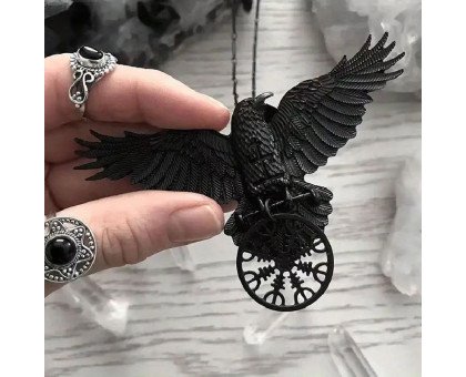 Kaklo papuošalas Kranklys Corvus Black; 57x40mm