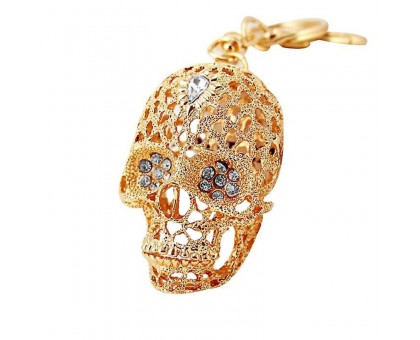 Raktų pakabukas 3D Skull aukso spalvos; 6x7.5cm