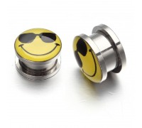 Auskarai tuneliai Happy Smile, 2vnt; 6mm, 8mm, 10mm, 12mm, 14mm, 16mm, 18mm