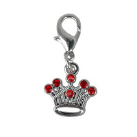 Pakabukas Karūna su raudonais kristalais; 2x2cm