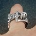 Žiedas Lazy Skull Silver; universalaus dydžio