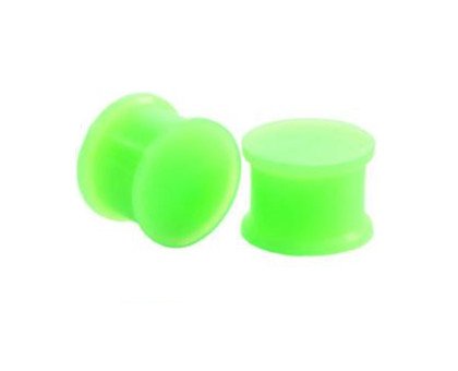 Auskarai tuneliai silikoniniai kamščiai Soft Green Plug, 2vnt; 4mm, 6mm, 8mm, 10mm, 14mm