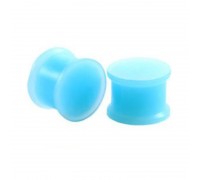Auskarai tuneliai silikoniniai kamščiai Soft Blue Plug, 2vnt; 4mm, 6mm, 8mm, 10mm, 14mm