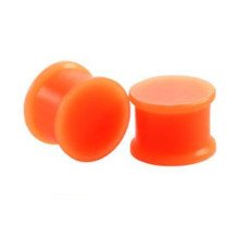 Auskarai tuneliai silikoniniai kamščiai Orange Plug, 2vnt; 4mm, 6mm, 8mm, 10mm, 14mm