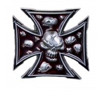 Sagtis diržui Iron Skull Cross; 7.5x7.5cm