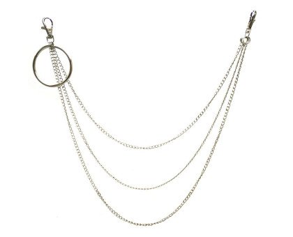 Kelnių grandinė Big Ring Triple Simple Chain sidabro spalvos; 40/50/60cm
