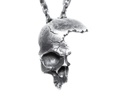 Kaklo papuošalas Oxygene Skull Silver; 32x24mm
